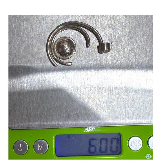 Vintage Modernist Sterling Silver Spiral Brooch Pin Signed By Tinnaro MCM Modern - Picture 5 of 5